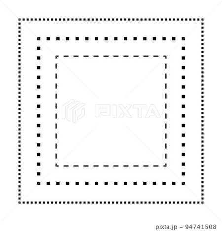 Tracing square shape lines element for preschool, kindergarten and Montessori kids prewriting and drawing activities in vector illustration 94741508