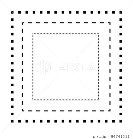 Tracing square shape lines element for preschool, kindergarten and Montessori kids prewriting and drawing activities in vector illustration 94741511