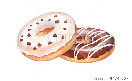 Vector watercolor illustration of Donuts 94742288