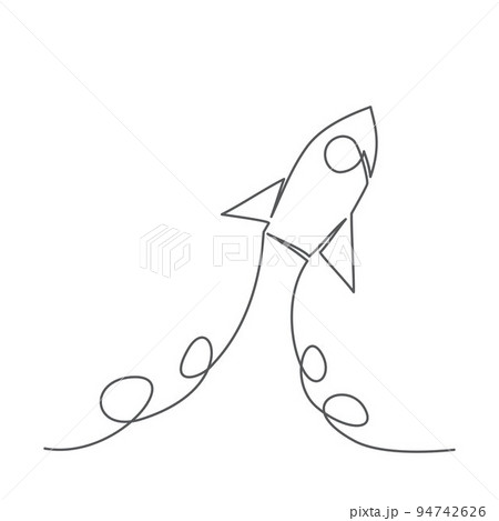 Rocket One line drawing. Concept for Startup, Rocket, Space 94742626