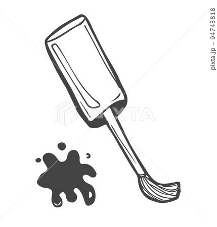 Hand drawn nail polish bottle. Fashion illustration. Beauty sketching. Vector illustration 94743818