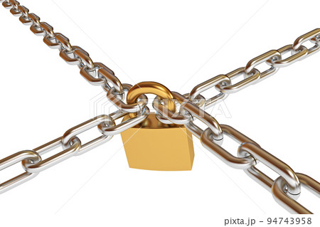 Crossed chains with lock 94743958