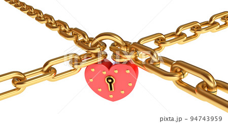 Padlock in a heart-shaped 94743959