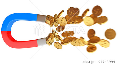 Money magnet with dollar coins Money magnet with dollar coins 94743994