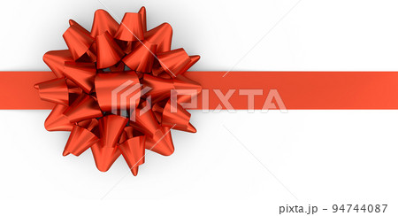 Realistic decorative bow or ribbon for gift box isolated on white background. 94744087