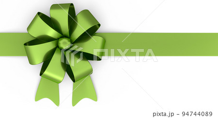 Realistic decorative bow or ribbon for gift box isolated on white background. 94744089