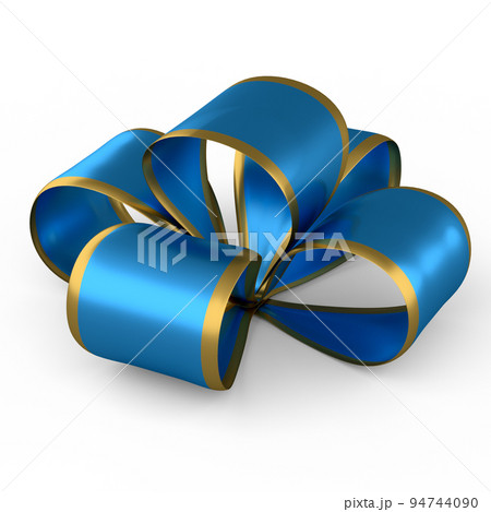 Realistic decorative bow or ribbon for gift box isolated on white background. 94744090