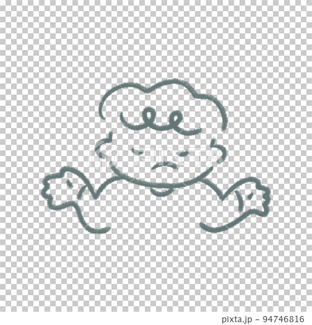 シンプルでかわいい　お手上げの手描きイラスト素材 94746816