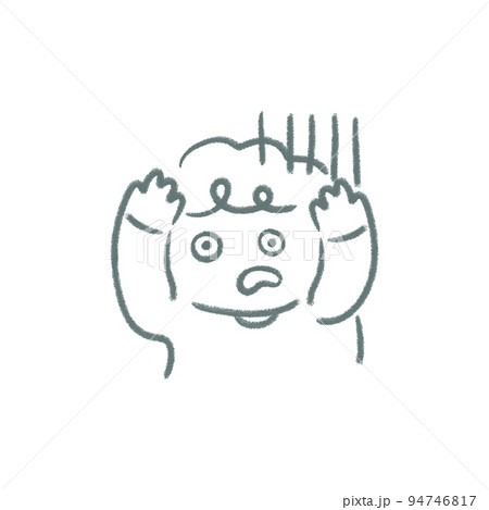 シンプルでかわいい　ガーンと落ち込む手描きイラスト素材 94746817