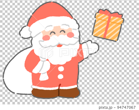 手繪聖誕老人和禮物的插圖 94747067