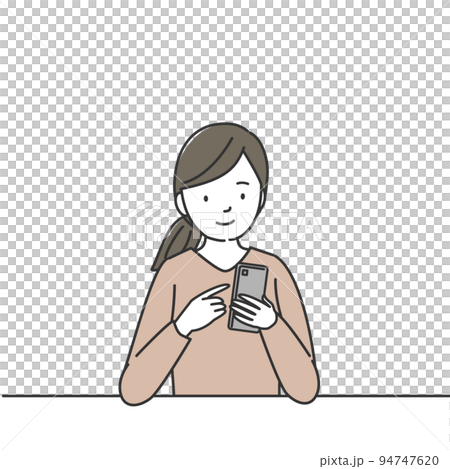 操作智能手機的一個少婦 94747620