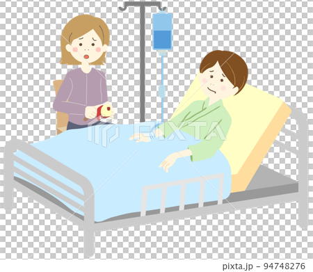 A wife visiting her husband in the hospital 94748276