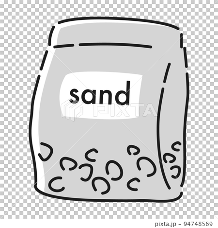 底砂のイラスト（白黒） 94748569