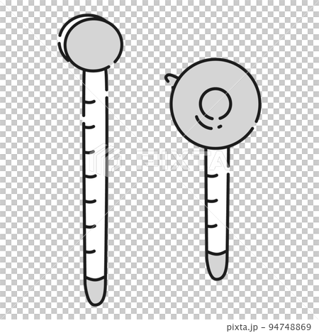 水溫計（溫度計）的插圖（黑白） 94748869