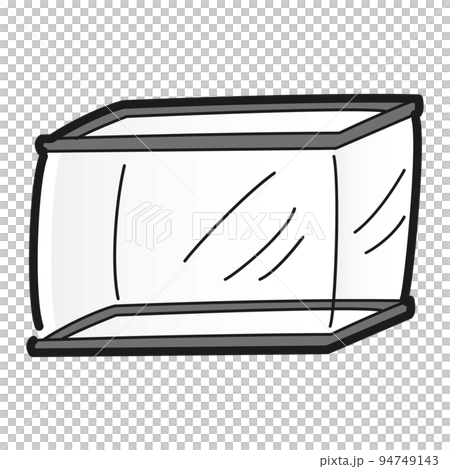 Illustration of a simple aquarium (black and white) 94749143