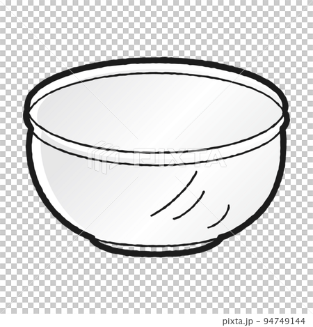 Illustration of a simple bowl (black and white) Illustration of a simple bowl (black and white) 94749144