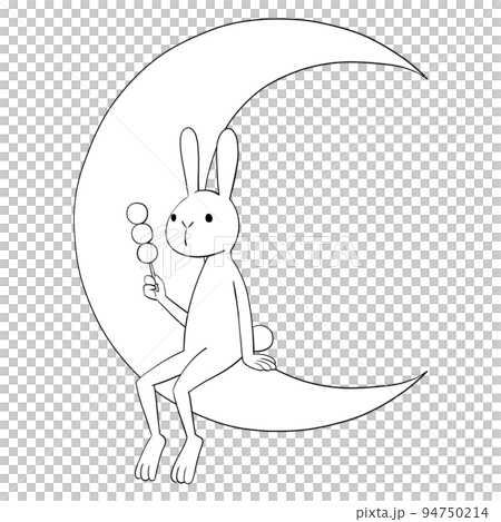 月とウサギとおだんご　ぬり絵 94750214