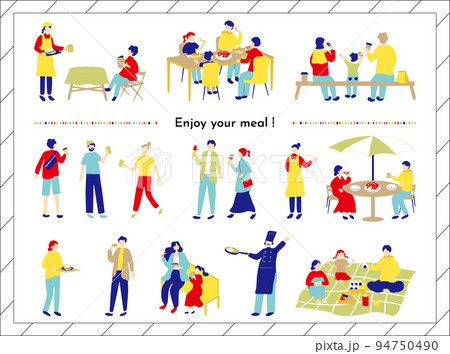 食事を楽しむ人達 食事を楽しむ人達 94750490