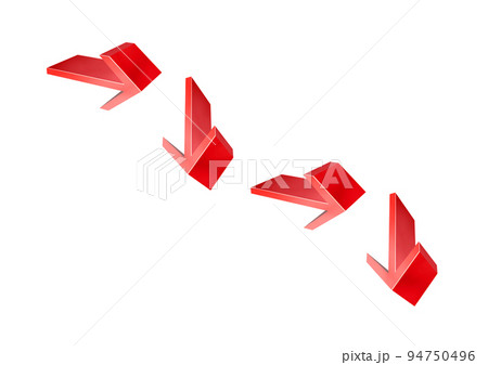 3dレンダリングの赤い矢印のチャート 94750496