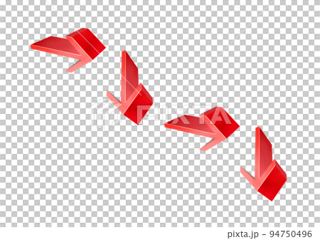 3dレンダリングの赤い矢印のチャート 94750496