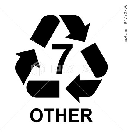 プラスチックごみのリサイクル種別 マークイラスト / OTHER プラスチックごみのリサイクル種別 マークイラスト / OTHER 94750796