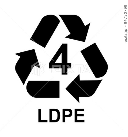 プラスチックごみのリサイクル種別 マークイラスト / LDPE プラスチックごみのリサイクル種別 マークイラスト / LDPE 94750799