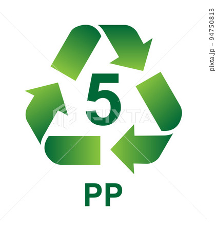プラスチックごみのリサイクル種別 マークイラスト / PP プラスチックごみのリサイクル種別 マークイラスト / PP 94750813