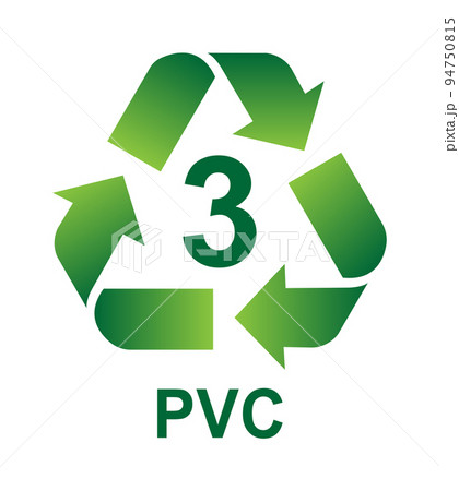 プラスチックごみのリサイクル種別 マークイラスト / PVC 94750815