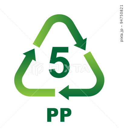 プラスチックごみのリサイクル種別 マークイラスト / PP 94750821