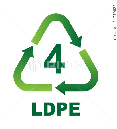 プラスチックごみのリサイクル種別 マークイラスト / LDPE プラスチックごみのリサイクル種別 マークイラスト / LDPE 94750822