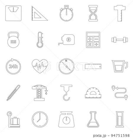 Measuring line icons on white background 94751598