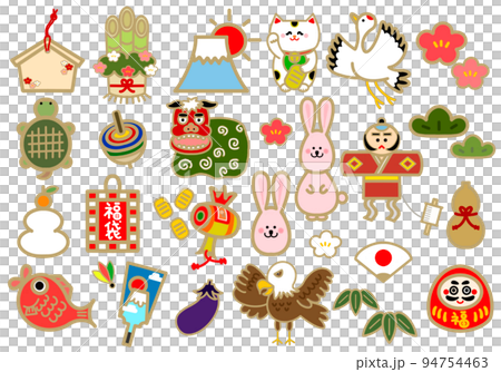 New Year/New Year's card 2023 icon material set New Year/New Year's card 2023 icon material set 94754463