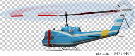 真横から見た警察ヘリコプターのイラスト。背景透明画像 真横から見た警察ヘリコプターのイラスト。背景透明画像 94754464