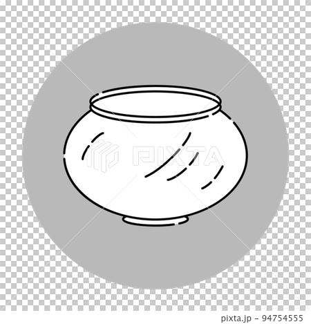 Fishbowl aquarium icon (black and white) 94754555