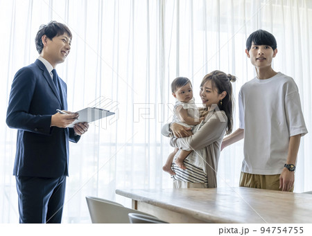 マンションの内観確認をする夫婦 リビング マンションの内観確認をする夫婦 リビング 94754755