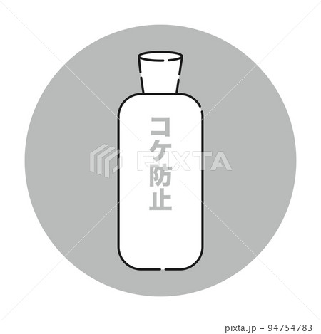 コケ防止薬剤のアイコン 白黒 のイラスト素材