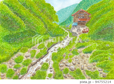 南アルプス 夏の百間洞山の家のある風景 南アルプス 夏の百間洞山の家のある風景 94755214