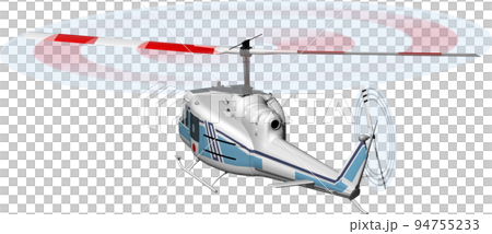 An illustration of a Japan Coast Guard helicopter seen from above. background transparent image An illustration of a Japan Coast Guard helicopter seen from above. background transparent image 94755233