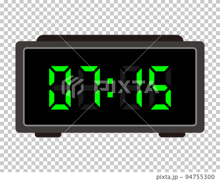 Digital display clock vector illustration Digital display clock vector illustration 94755300