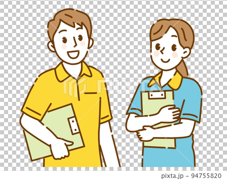 兩名身穿馬球衫的年輕看護男女 94755820