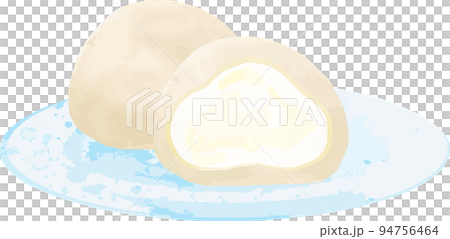 Japanese confectionery cream daifuku watercolor hand drawn illustration material Japanese confectionery cream daifuku watercolor hand drawn illustration material 94756464