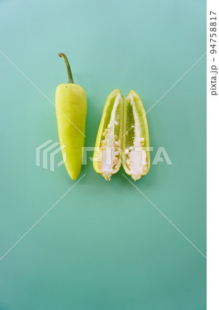 green peppers on the green background green peppers on the green background 94758817