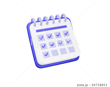 Calendar with checklist, date schedule 3d icon 94758853