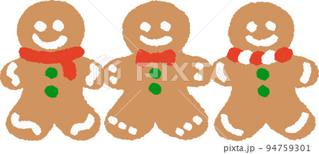 ジンジャーマンクッキーが手を繋いでいるイラスト クリスマス ジンジャーマンクッキーが手を繋いでいるイラスト クリスマス 94759301