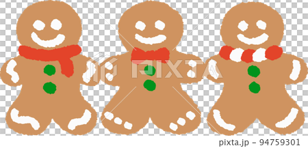 ジンジャーマンクッキーが手を繋いでいるイラスト クリスマス ジンジャーマンクッキーが手を繋いでいるイラスト クリスマス 94759301
