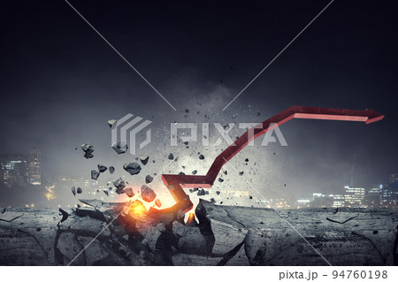 Arrow of growth concept . Mixed media 94760198
