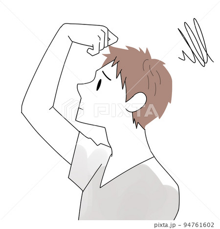 髪の毛が気に入らない男性 94761602