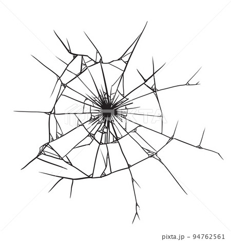 Broken glass with black cracks vector Broken glass with black cracks vector 94762561