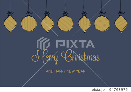 Christmas greeting card with hanging balls. Vector Christmas greeting card with hanging balls. Vector 94763976