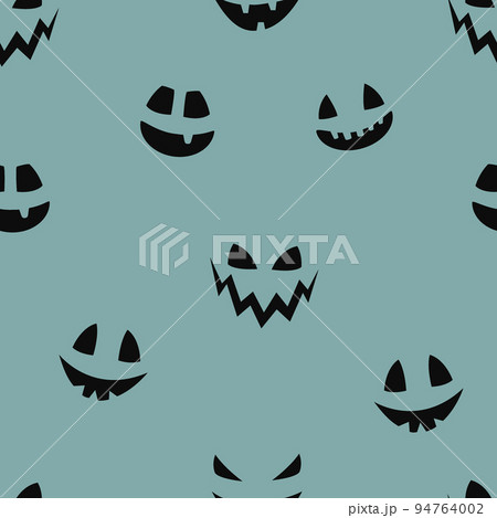 Halloween pattern with funny pumpkin face. Wallpaper. Vector Halloween pattern with funny pumpkin face. Wallpaper. Vector 94764002